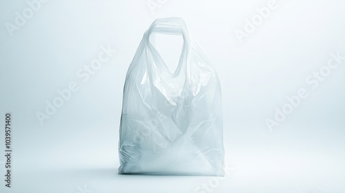 Wallpaper Mural Open, empty plastic bag with handles upright, isolated on white background Torontodigital.ca