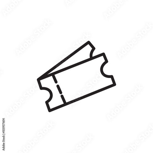Ticket icon Flat line illustration