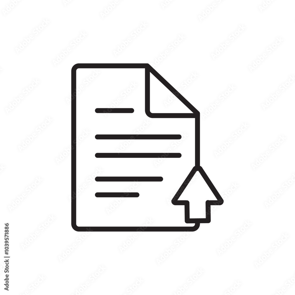 Upload document icon Flat line illustration Upload document icon Flat line illustration