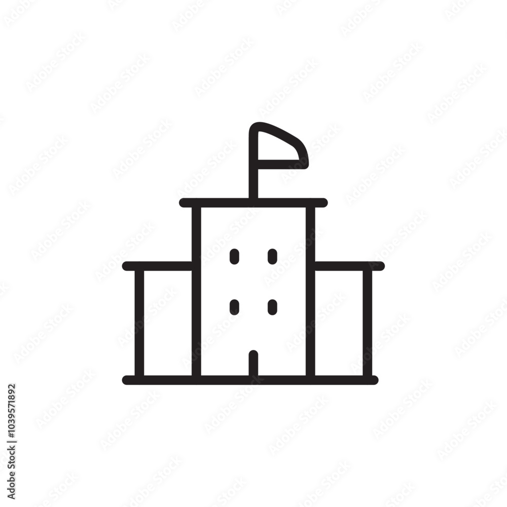 University icon Flat line illustration University icon Flat line illustration