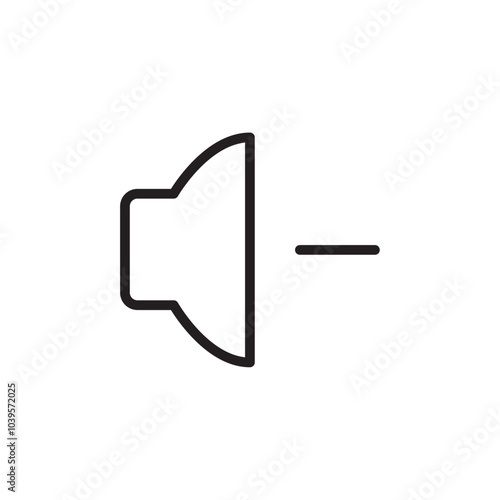 Volume down icon Flat line illustration