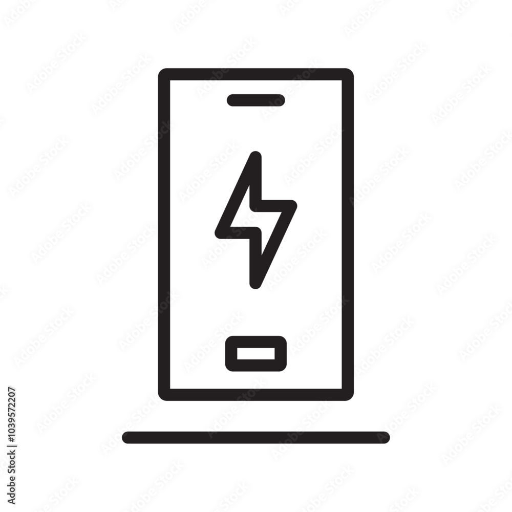 Wireless Charger icon Flat line illustration Wireless Charger icon Flat line illustration
