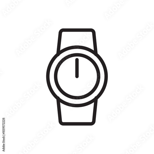 Wrist watch icon Flat line illustration