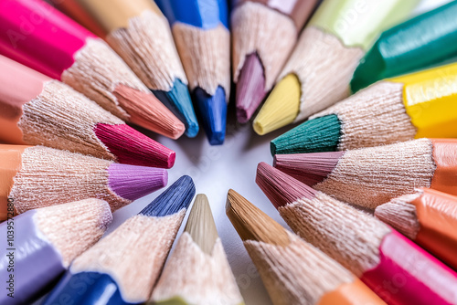 color pencils isolated on white background