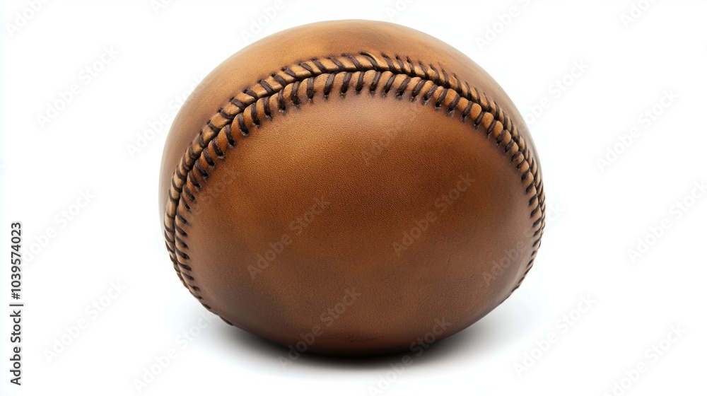 Baseball with clean leather and bold stitching, isolated on white background Baseball with clean leather and bold stitching, isolated on white background
