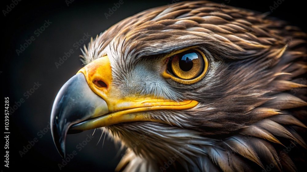 Fototapeta premium Close Up of Eagle Beak and Eye in Focus
