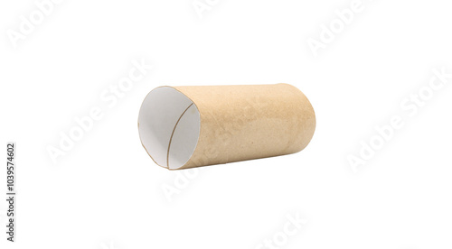 Empty toilet paper roll isolated background.