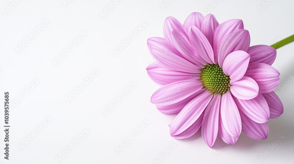 A pink flower with a green center on a white background The flower's center is green A pink flower with a green center on a white background The flower's center is green