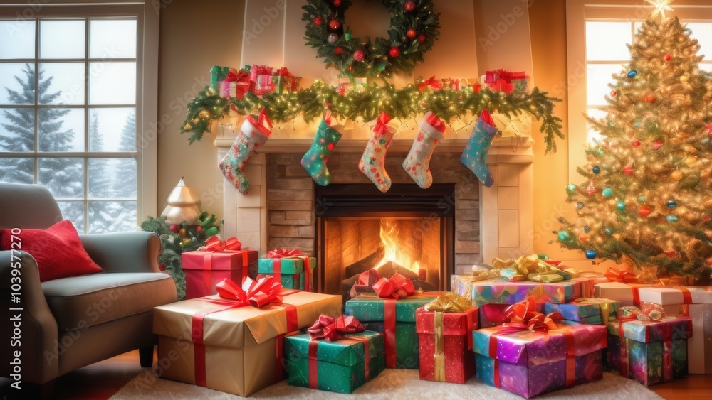 christmas tree with gifts christmas tree with gifts