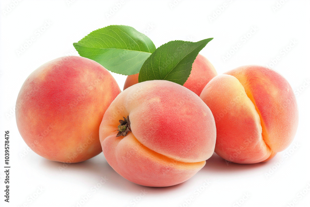 fresh and delicious peach isolated on white background fresh and delicious peach isolated on white background