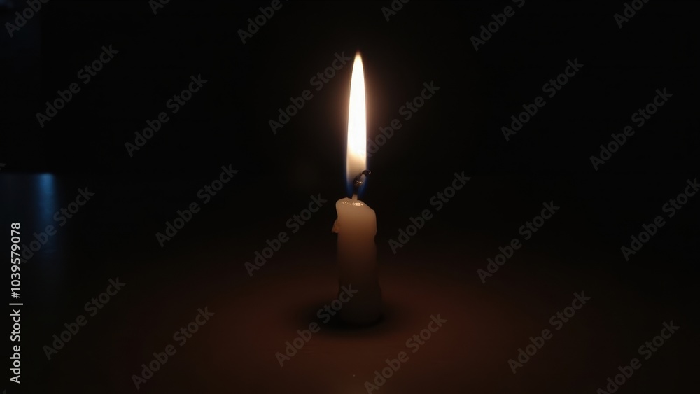 Flickering Candlelight in a Dark Room for Intimate Settings Flickering Candlelight in a Dark Room for Intimate Settings