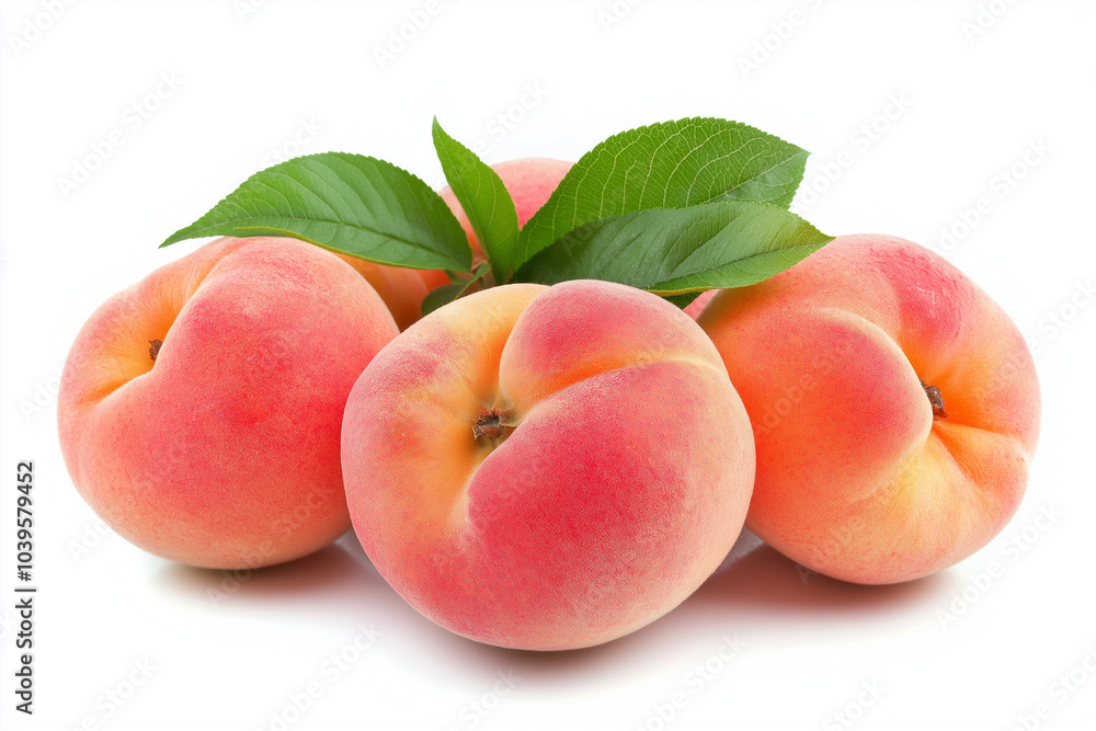 fresh and delicious peach isolated on white background fresh and delicious peach isolated on white background