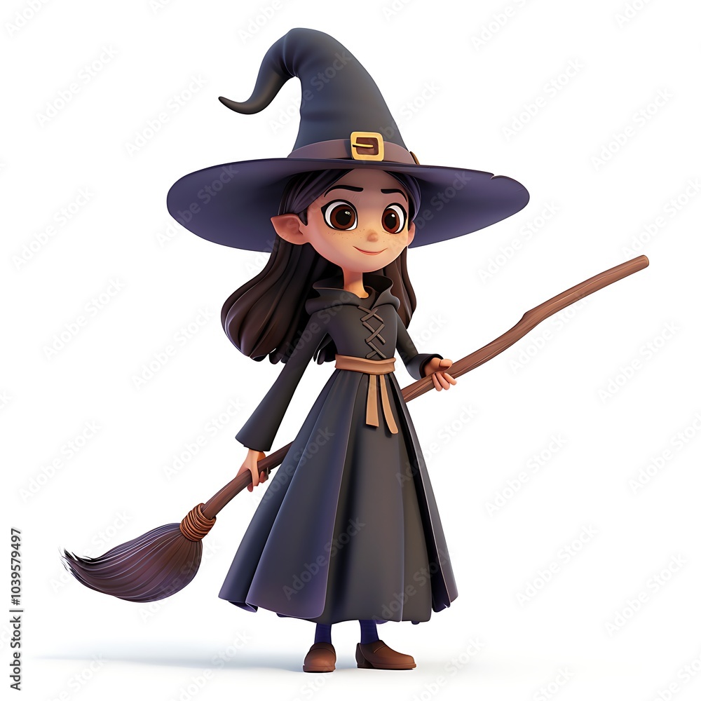 3D game character of wizard and witch art style isolated white background, graphic element resource design. 3D game character of wizard and witch art style isolated white background, graphic element resource design.