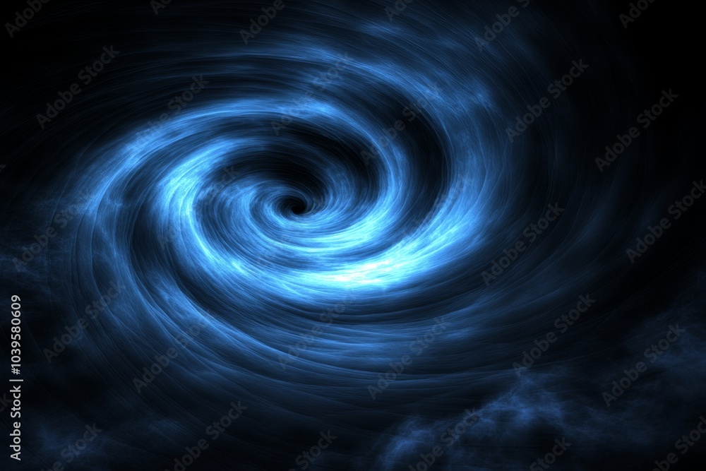 A swirling vortex of blue light against a dark background. A swirling vortex of blue light against a dark background.