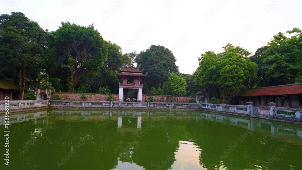 view of Khue Van Cac pavilion in Temper of Literature or Van Mieu - Vietnam's first national university in Hanoi city, Vietnam. view of Khue Van Cac pavilion in Temper of Literature or Van Mieu - Vietnam's first national university in Hanoi city, Vietnam.
