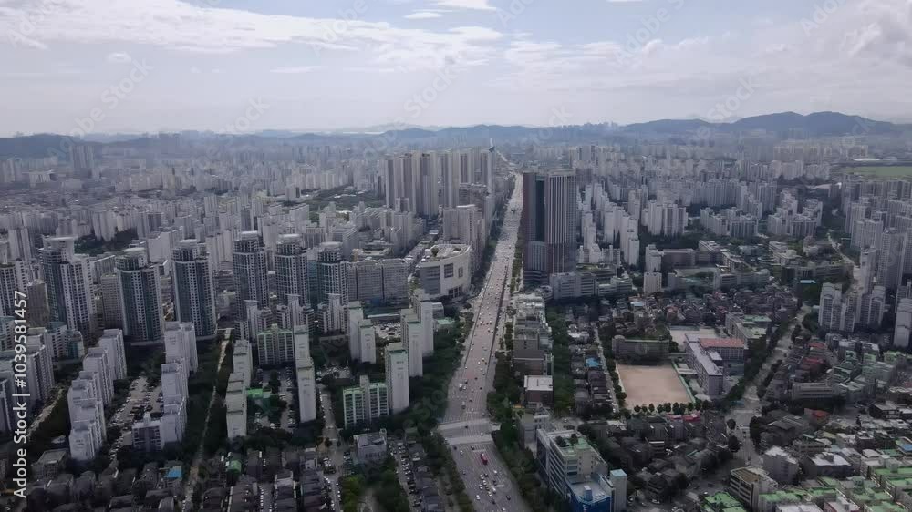 industrial complex in Bucheon City that was taken with an aerial shot industrial complex in Bucheon City that was taken with an aerial shot