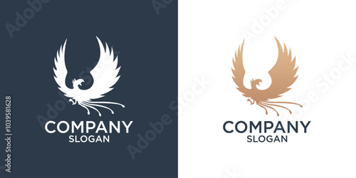 phoenic bird logo design vector