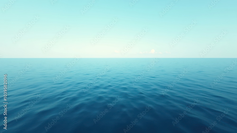 Obraz premium Endless Blue: A Horizon of Tranquility on the Open Ocean