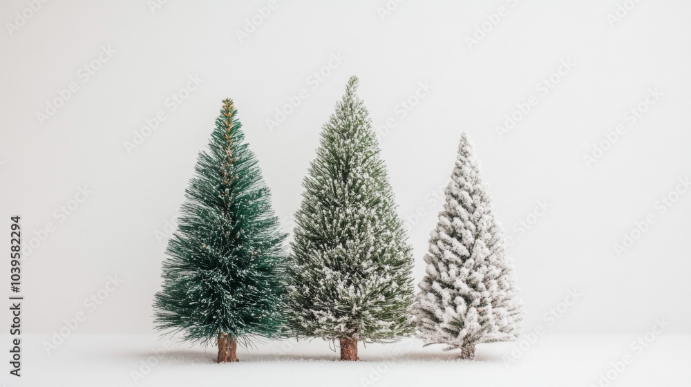 Obraz premium Joyful Trees with Soft Light on White Background