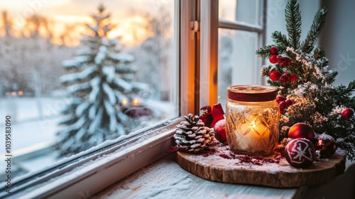 Wallpaper Mural Cozy Winter Scene with Warm Lighting and Decorations Torontodigital.ca