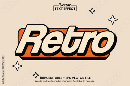 Retro vintage text effect, Editable text effect