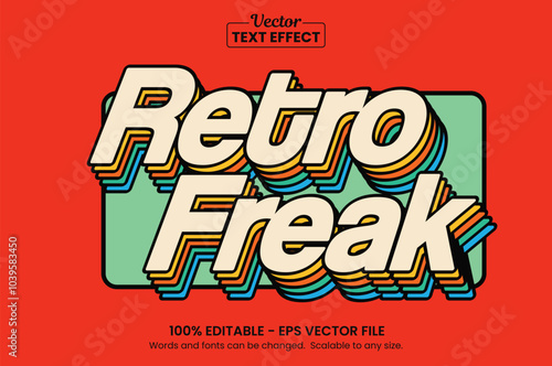 Retro vintage text effect, Editable text effect