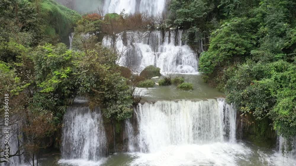Thi Lor Su famous waterfall in Tak province Thailand. Thi Lor Su famous waterfall in Tak province Thailand.