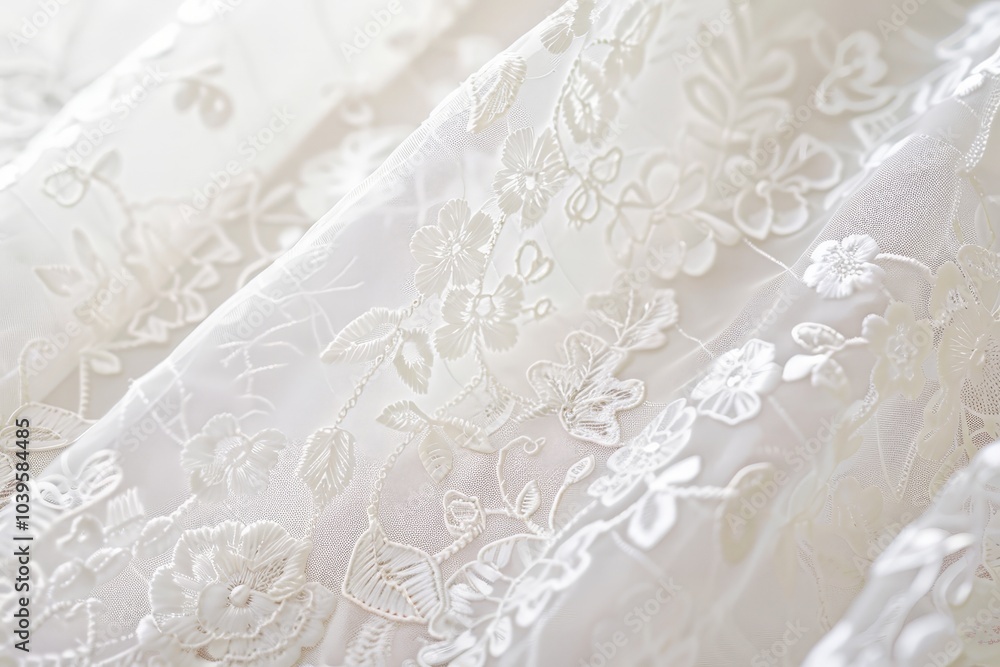 Obraz premium Delicate White Lace Fabric