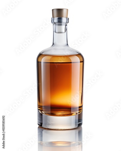  bottle of cognac, isolated on white background