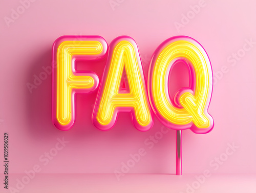 Cartel preguntas frecuentes FAQ en neon
