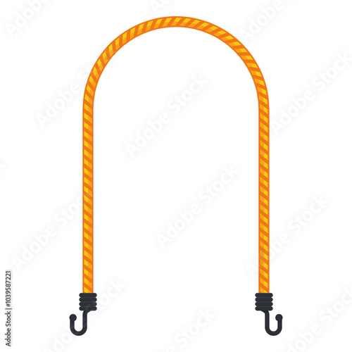 Bungee cord with hooks vector cartoon illustration isolated on a white background.