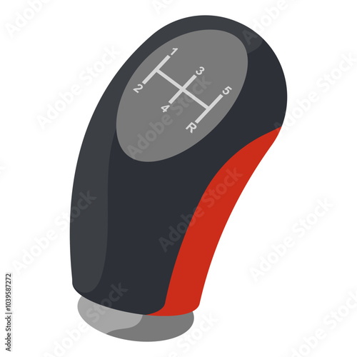 Transmission shift knob vector cartoon illustration isolated on a white background.