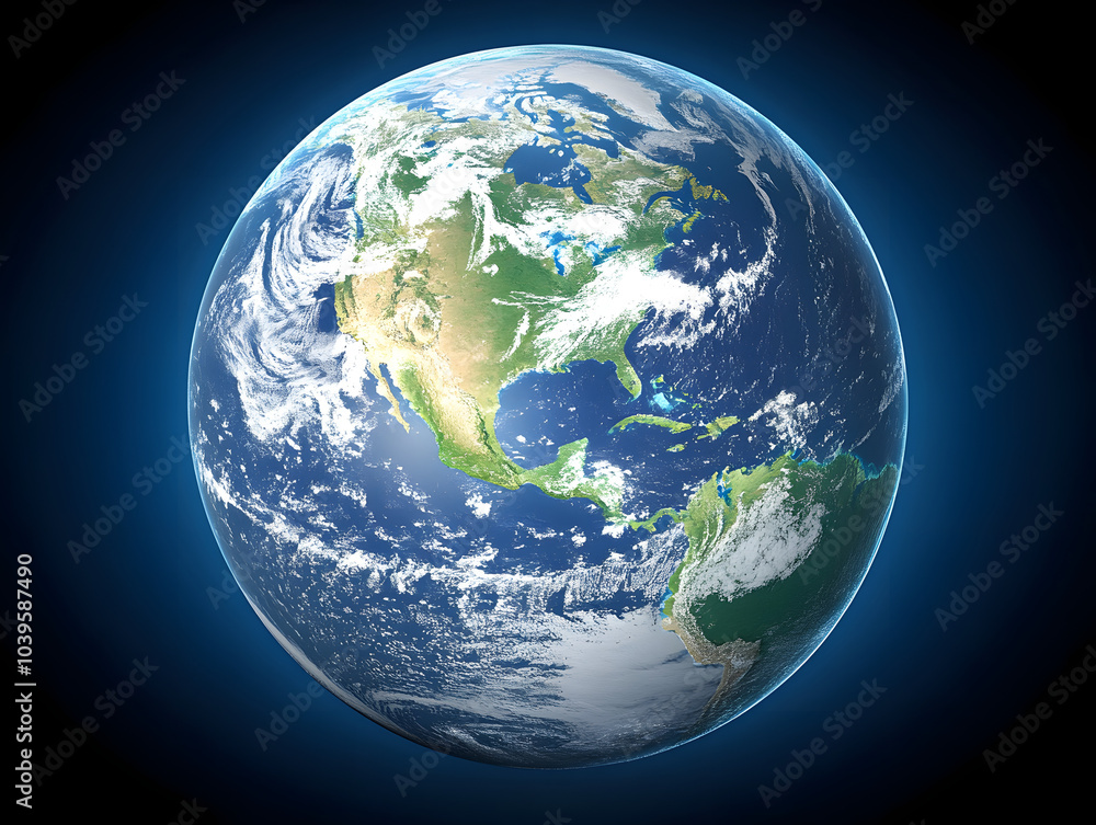 imagen ilustración planeta tierra físico con nubes desde el espacio 