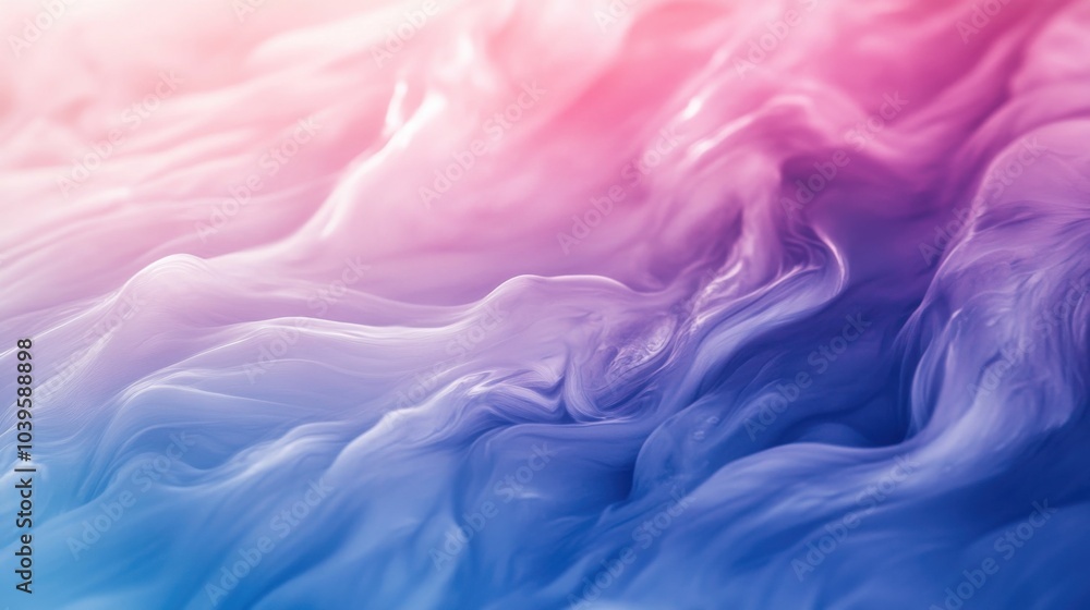 Obraz premium A cascade of flowing liquid textures blending in soft gradients, smooth and dreamy, Liquid style