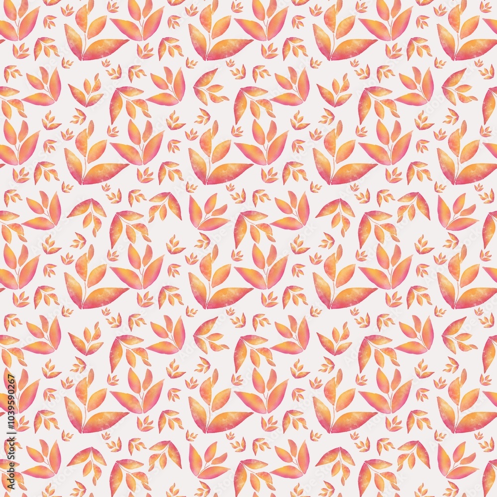 Leaves seamless pattern on background.