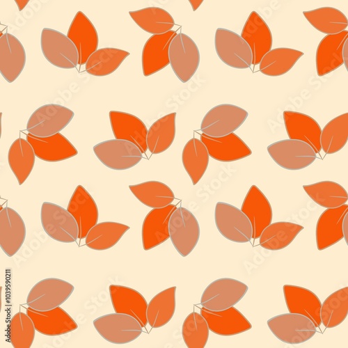 Leaves seamless pattern on background.