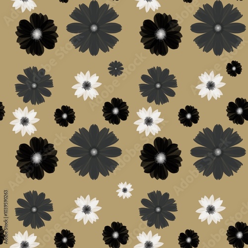Obraz na płótnie Seamless abstract flower art on pattern for background and backdrop. w salonie
