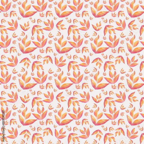 Obraz na płótnie Leaves seamless pattern on background. w salonie