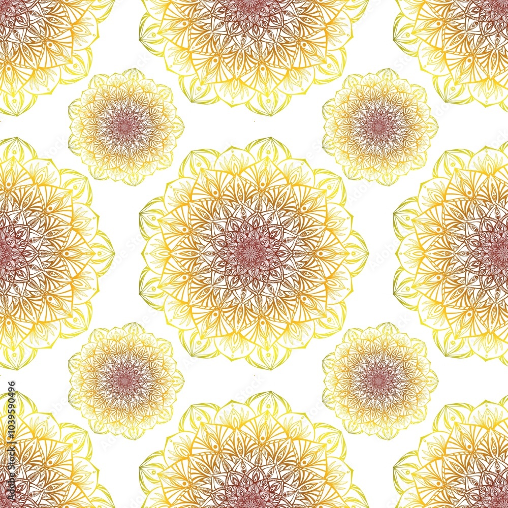 Mandala seamless pattern on background.
