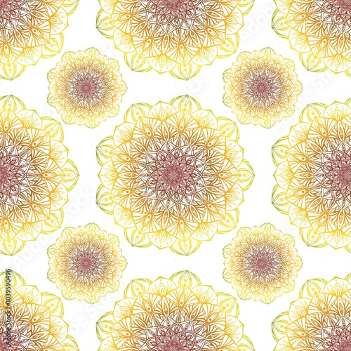 Mandala seamless pattern on background.