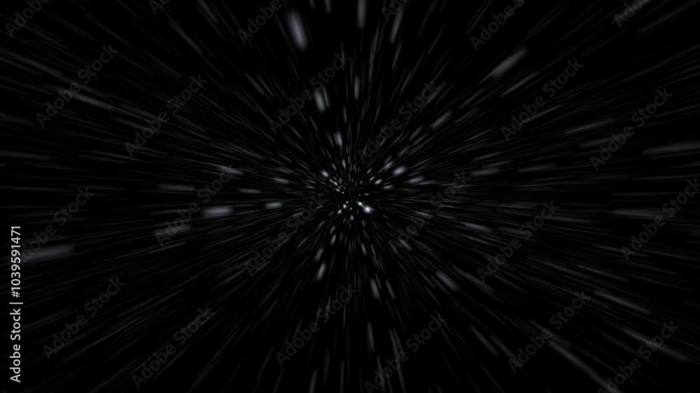 Warp speed effect with star streaks in deep space, simulating high-speed travel Warp speed effect with star streaks in deep space, simulating high-speed travel