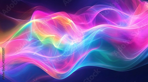 Wallpaper Mural Abstract background with colorful neon lights in wavy motion. Torontodigital.ca