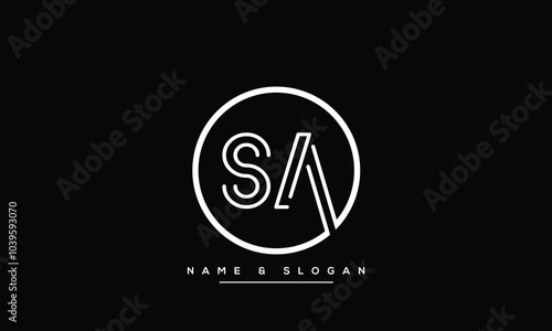 SA, AS, S, A Abstract Letters Logo Monogram