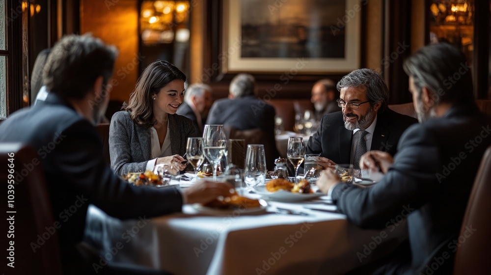 Business Lunch in a Luxurious Restaurant Business Lunch in a Luxurious Restaurant