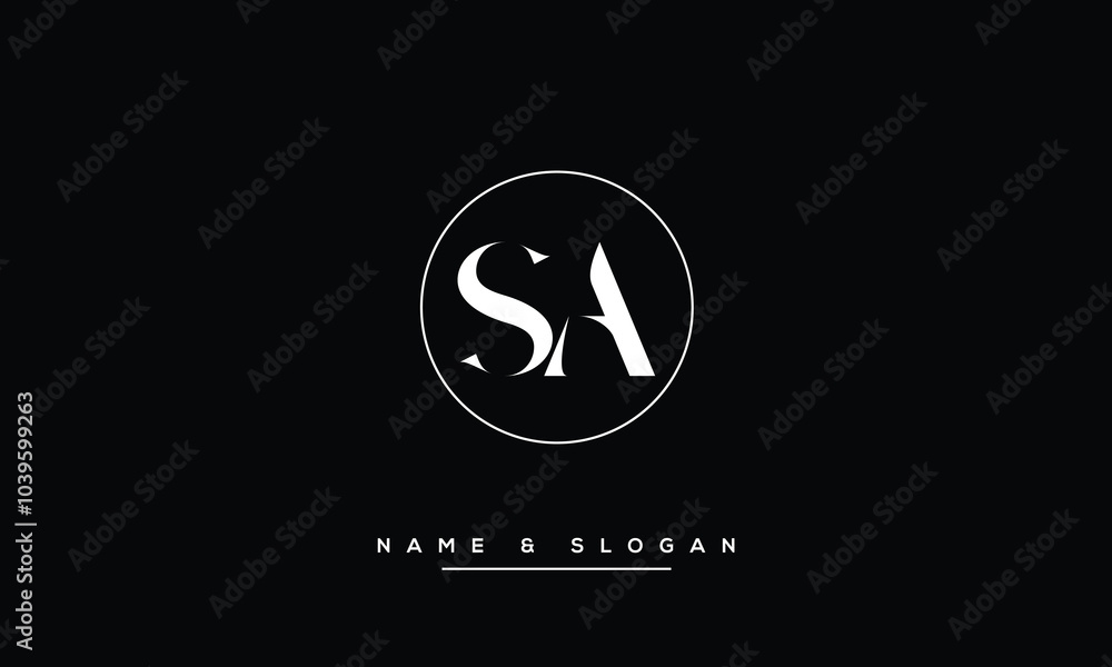SA, AS, S, A Abstract Letters Logo Monogram SA, AS, S, A Abstract Letters Logo Monogram