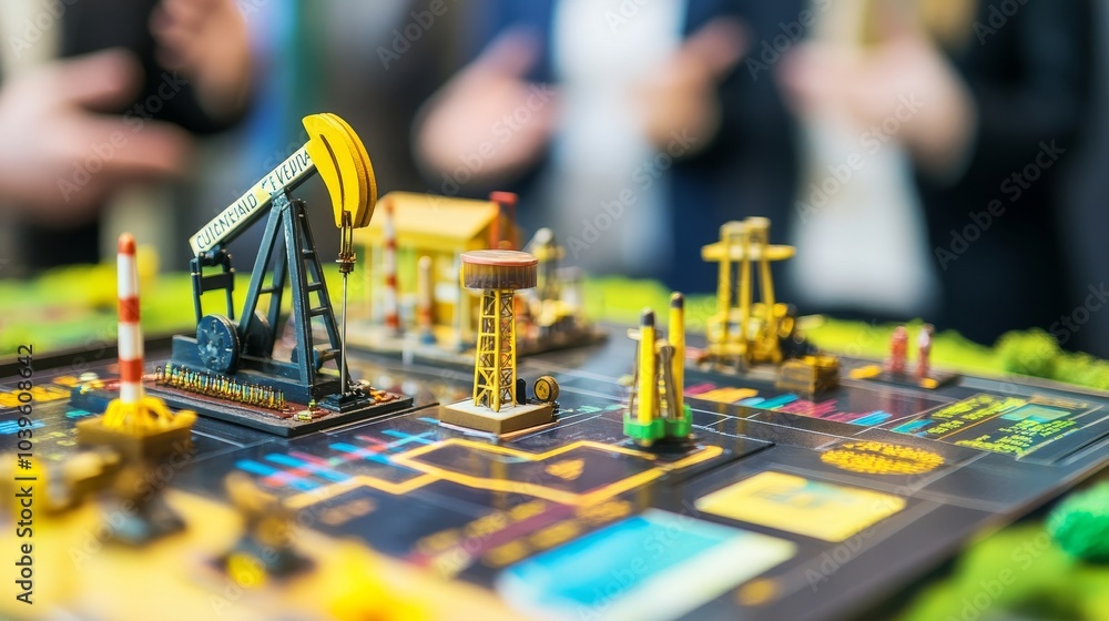 Fototapeta premium Energy Sector Acquisition Meeting: Boardroom Oil Deal Discussion,Corporate Oil Deal Negotiation, Financial Analysis of Oil Merger