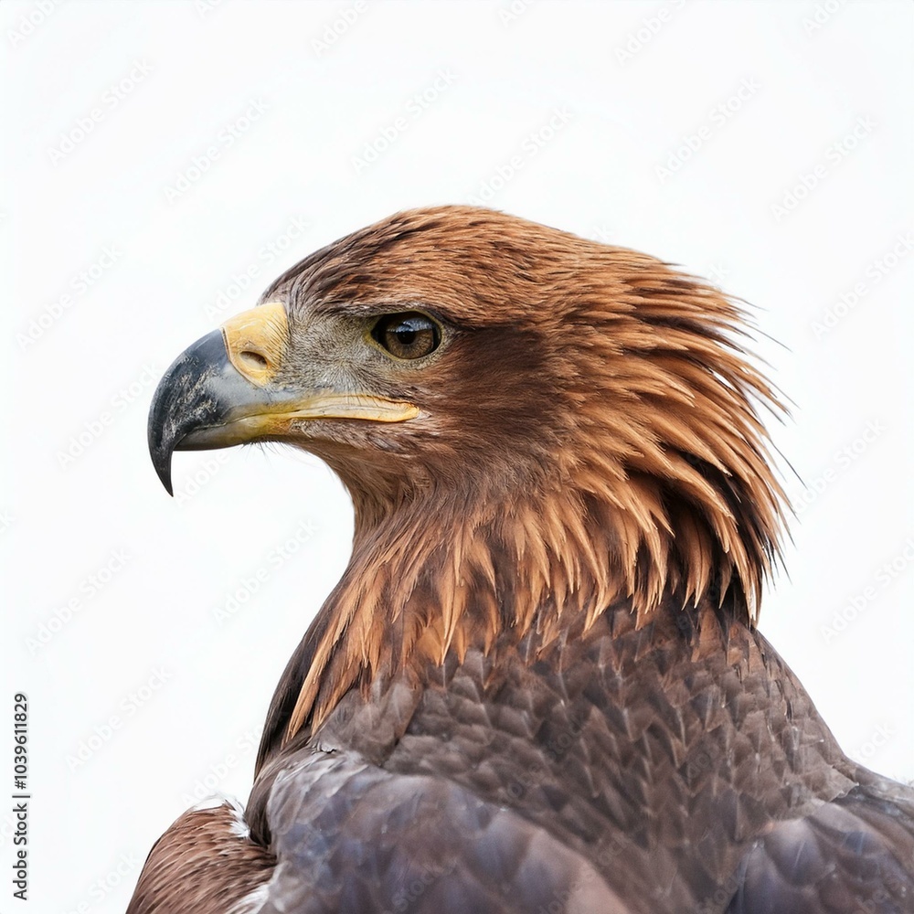 Obraz premium powerful, majestic eagle with wings fully spread white background