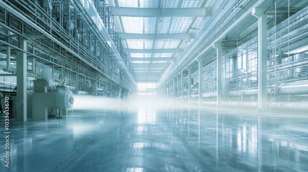 Obraz premium Advanced Machinery in a Futuristic Cleanroom Environment