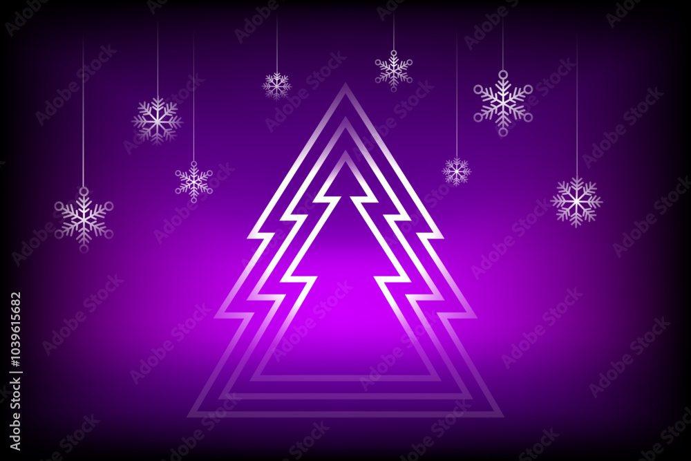 Geometric Christmas tree and decorative snowflakes. Perfect for holiday-themed projects, greeting cards, and seasonal decorations. Neon purple glowing geometric Christmas tree. Geometric Christmas tree and decorative snowflakes. Perfect for holiday-themed projects, greeting cards, and seasonal decorations. Neon purple glowing geometric Christmas tree.