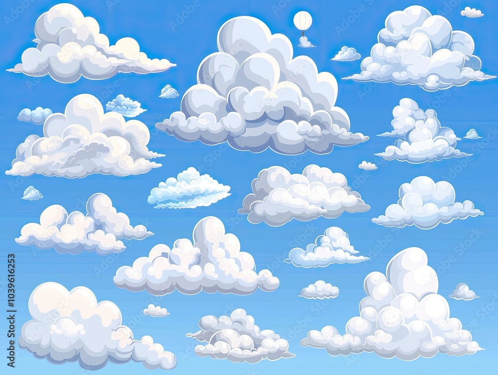Different clouds in the sky create a stunning natural display Different clouds in the sky create a stunning natural display